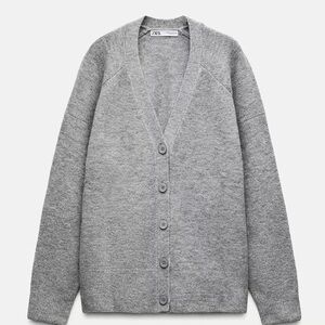 Zara Heather Gray Knit Cardigan